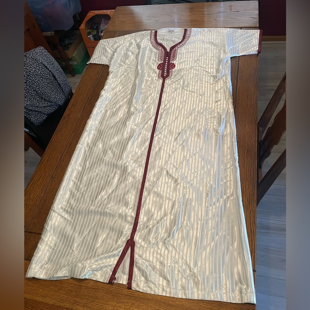Jax White Satin-Look Dress with Subtle Stripe Texture